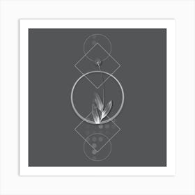 Vintage Victory Onion Botanical with Line Motif and Dot Pattern in Ghost Gray n.0049 Art Print