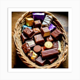 Chocolates In A Basket Art Print