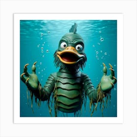 Duck Creature from the Black lagoon 3 Art Print