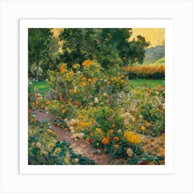 Gustav Klimt Style Farm Garden 28 Art Print