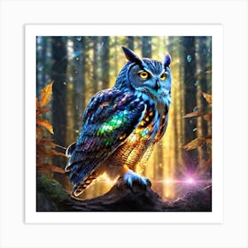 Owl In The Forest 33 Art Print