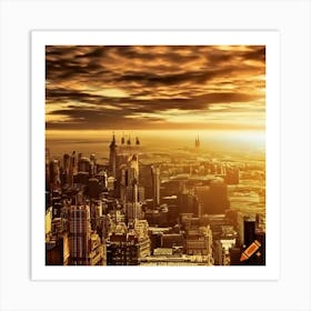 Sunset Over New York City Art Print