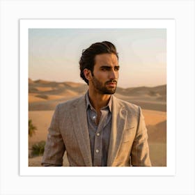 Man In The Desert Art Print