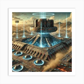 A Futuristic Scene Showing The Tectonic Shaker Sup Converted Art Print