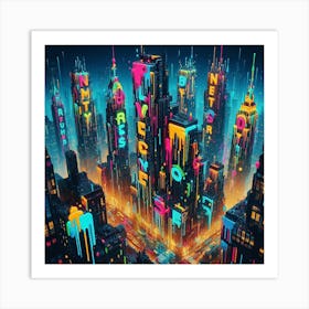 Neon City Art Print