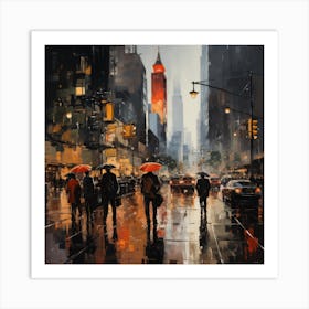 Rainy Day In New York City Art Print