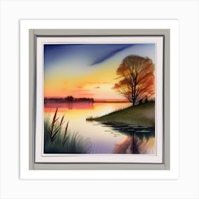 Sunset By The Lake 2 Art Print