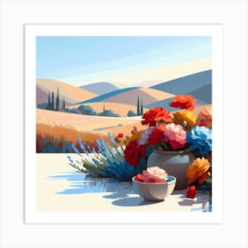 Tuscan Landscape Painting Art Print