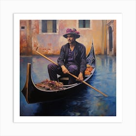 Venice Gondolier Art Print