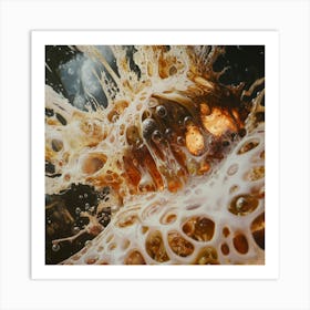 Honey Comb Splatter Splash Art Print