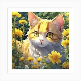 Yellow Cat Art Print