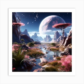 Alien Landscape art print Art Print