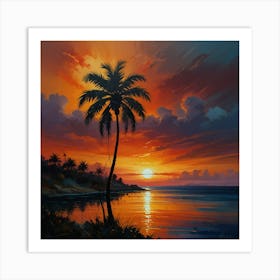 Sunset At The Beach 10 Art Print