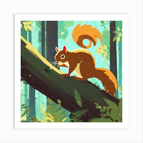 Squirrel In The Forest 37 Art Print