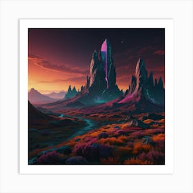 Landscape With Mountains Art Print