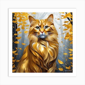 Autumn Cat Art Print