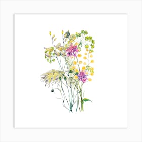 Wildflowers.Printed wall painting, high-level art. Art Print