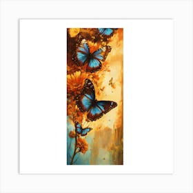 Butterflies On A Flower Art Print