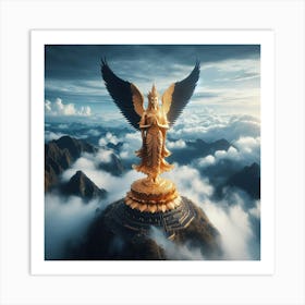 Golden Buddha Statue Art Print