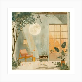 Moonlight In The Living Room Art Print