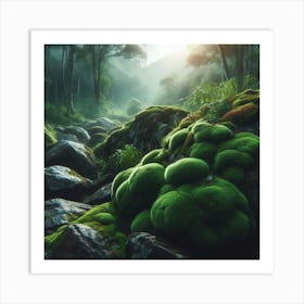 Mossy Rock Art Print