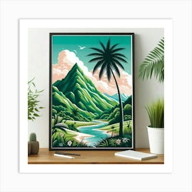 Tropical Landscape Painting Art Print