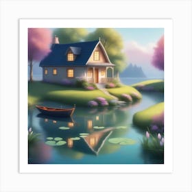 House By The Lake Art Print