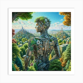 Man In The Forest Art Print