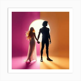 Man And Woman Holding Hands 1 Art Print