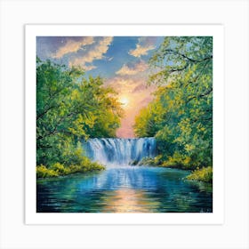 Tranquil Cascades Art Print