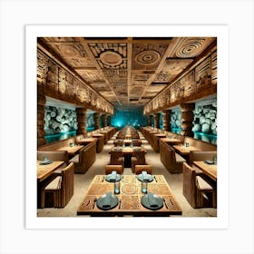 A Unique Restaurant S Main Dining Hall Inspired By Art Print