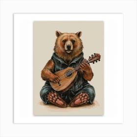 Bear Playing Guitar 2 Art Print