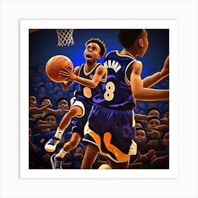 Basketball Player Dribbling 8 Art Print