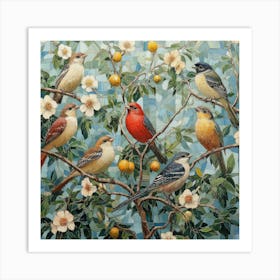 Birds In A Tree Art 3 Art Print