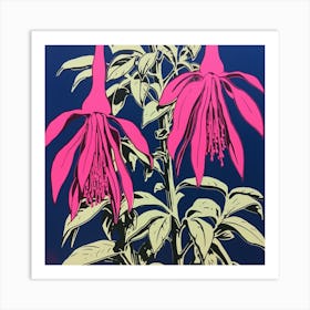 Fuchsia 1 Pop Art Illustration Square Art Print