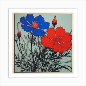 Love In A Mist Nigella 1 Pop Art Illustration Square Art Print