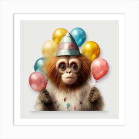 Birthday Monkey Art Print