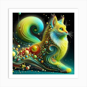 Psychedelic Cat 1 Art Print