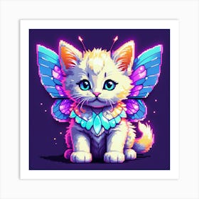 Pixel Cat Art Print