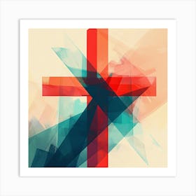 Abstract Christian Cross Art Print