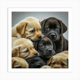Puppies - Labrador Retriever Art Print