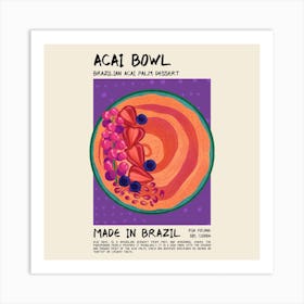 Acai Bowl Square Art Print