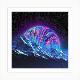 Psychedelic Mountain Art Print