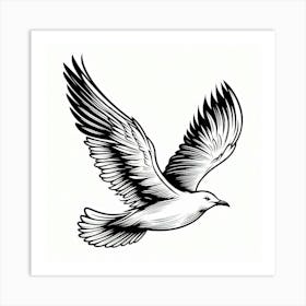 Line Art gull 1 Art Print