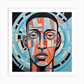 Abstract Portrait Of A Man 2 Art Print