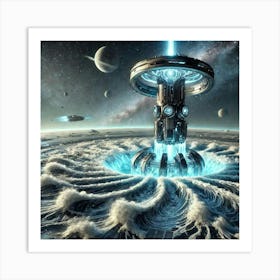 A High Tech, Sci Fi Scene Showcasing The Tidal Ann Art Print