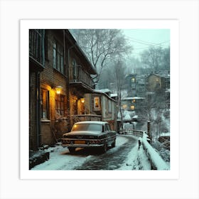 Winter Twilights In Old Town II Art Print