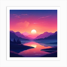 Sunset In The Mountains 2 Art Print