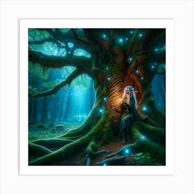 Elf In The Forest Art Print