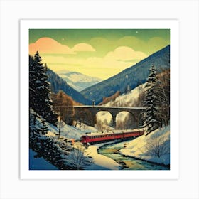 Firefly Advertising, Poster, Cutout, Style, Steam, Train, Viaduct, Curved, Valley, Trees, Stream, Sn (1) Art Print